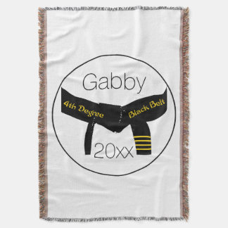 Martial Arts 4th Degree Black Belt Throw Blanket