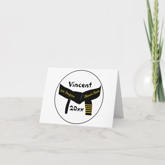 Martial Arts 5th Degree Black Belt Card (Front)