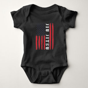Martial Arts American Flag Brazilian Jiu Jitsu Baby Bodysuit