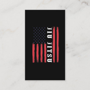 Martial Arts American Flag Brazilian Jiu Jitsu Business Card