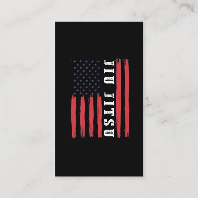 Martial Arts American Flag Brazilian Jiu Jitsu Business Card (Front)