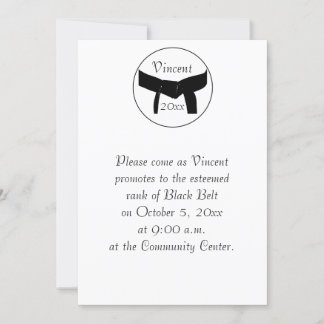 Martial Arts Basic Black Belt Promotion Test Invitation