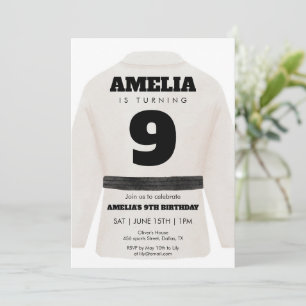 Martial Arts Birthday White Uniform Karate Invitation