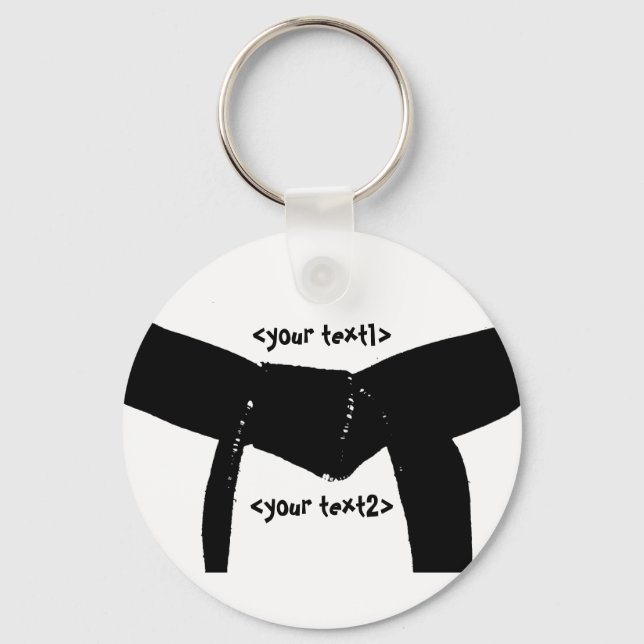Martial Arts Black Belt Basic Key Ring (Front)