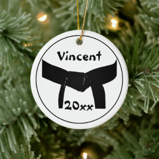 Martial Arts Black Belt Club Ceramic Tree Decoration
