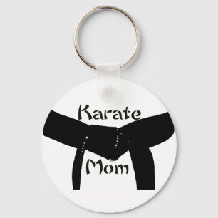 Martial Arts Black Belt Karate Mum Keychain