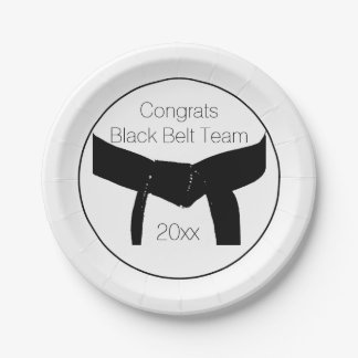 Martial Arts Black Belt Test Party Congratulations Paper Plate