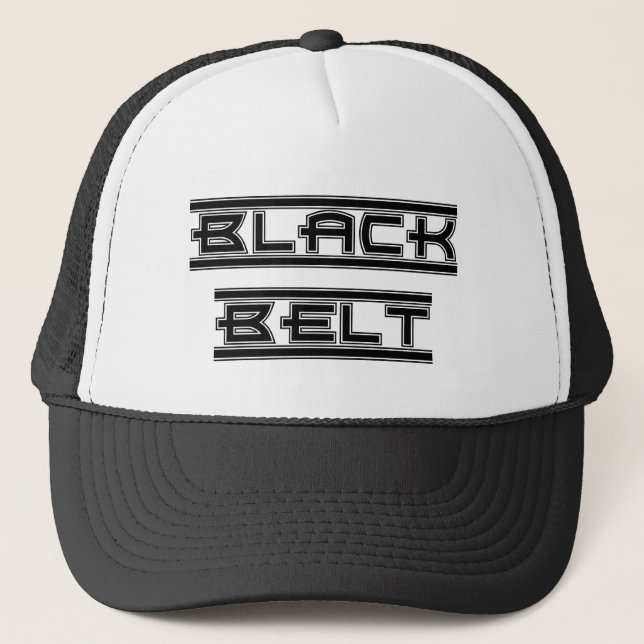 Martial Arts Bold Black Belt Hat (Front)