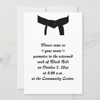 Martial Arts Bold Black Belt Promotion Test Invite