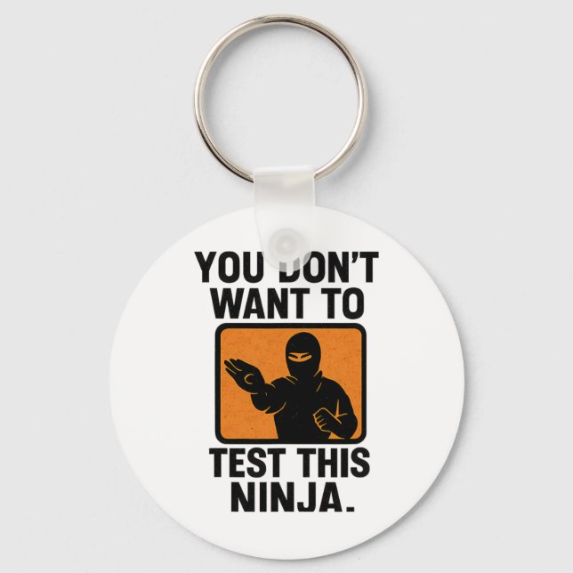 Martial Arts Boxing Ninja Danger Stencil Graphic  Key Ring (Front)