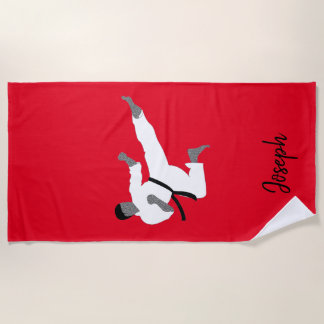 Martial Arts Boy Beach Towel Joseph