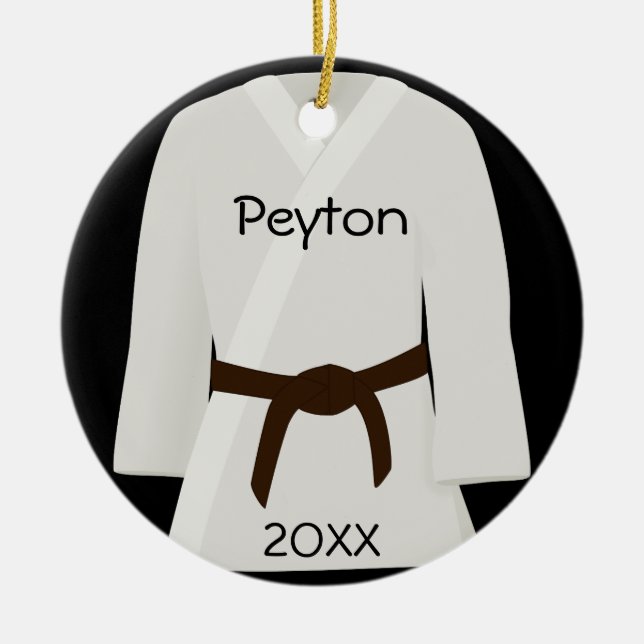 Martial Arts Brown Belt Ornament (Front)