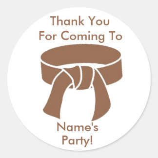 Martial Arts Brown Belt Thank You Stickers