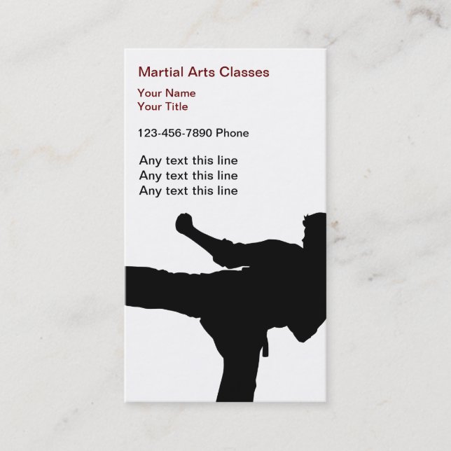 Martial Arts Business Cards (Front)