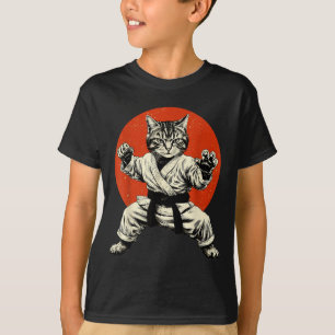 Martial Arts Cat Karate Judo Japanese Flag Funny J T-Shirt
