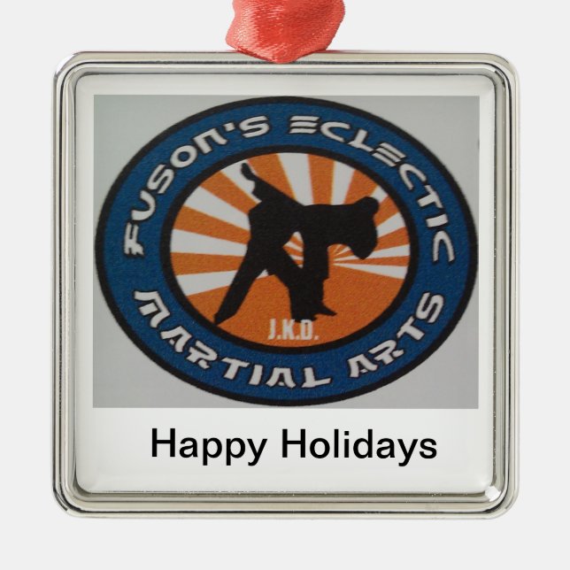 Martial Arts Christmas Holiday Ornamnet Metal Tree Decoration (Front)