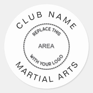 Martial Arts Club Logo Name Classic Round Sticker