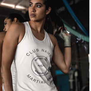 Martial Arts Club Name Large Logo on Front Singlet