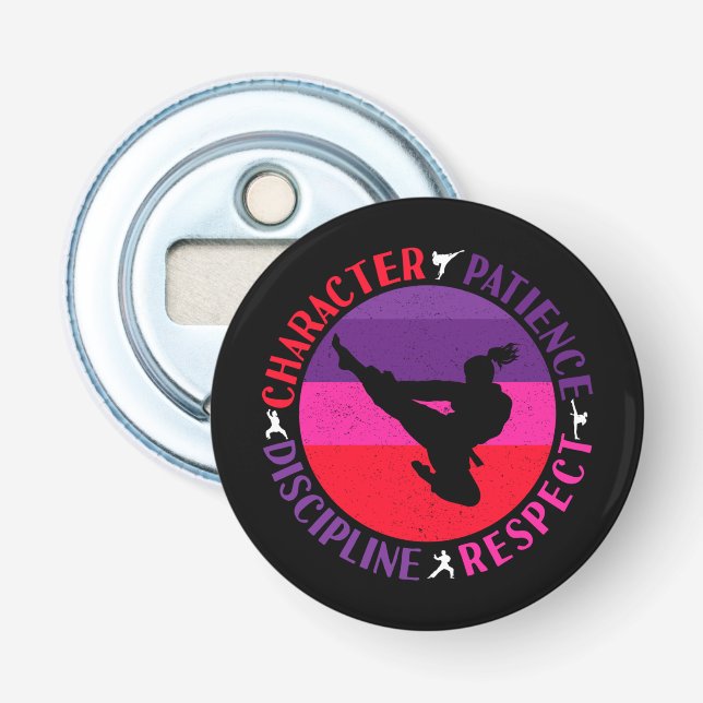Martial Arts Core Values - Karate Bottle Opener (Front)