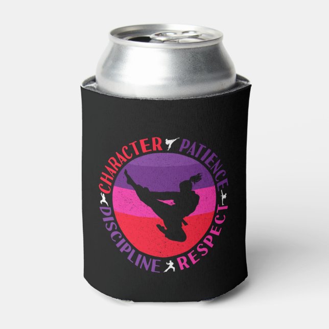 Martial Arts Core Values - Karate Can Cooler (Can Front)