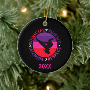 Martial Arts Core Values - Karate Ceramic Tree Decoration