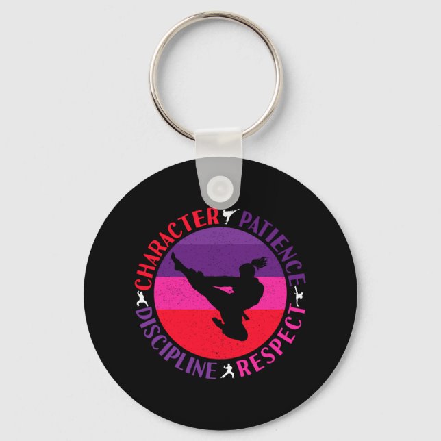 Martial Arts Core Values - Karate Key Ring (Front)