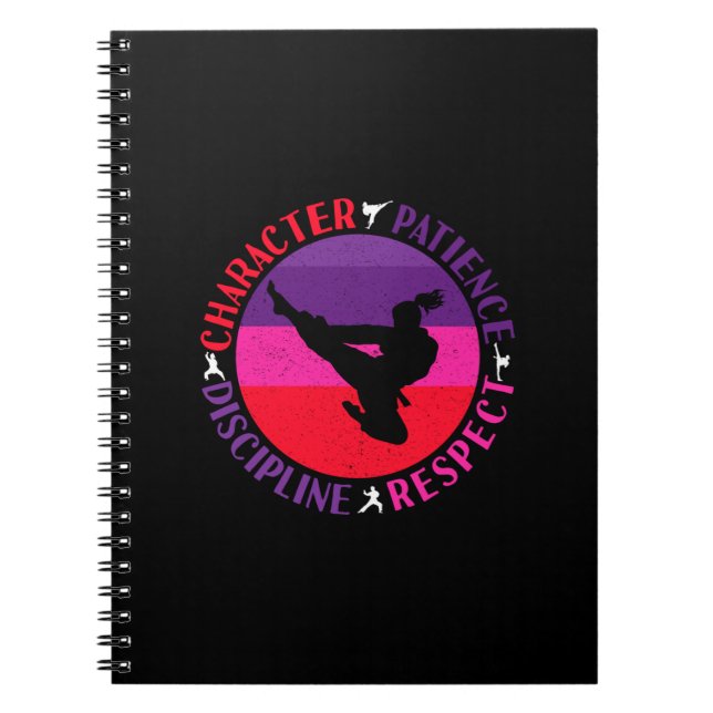 Martial Arts Core Values - Karate Notebook (Front)