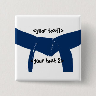 Martial Arts Dark Blue Belt 15 Cm Square Badge