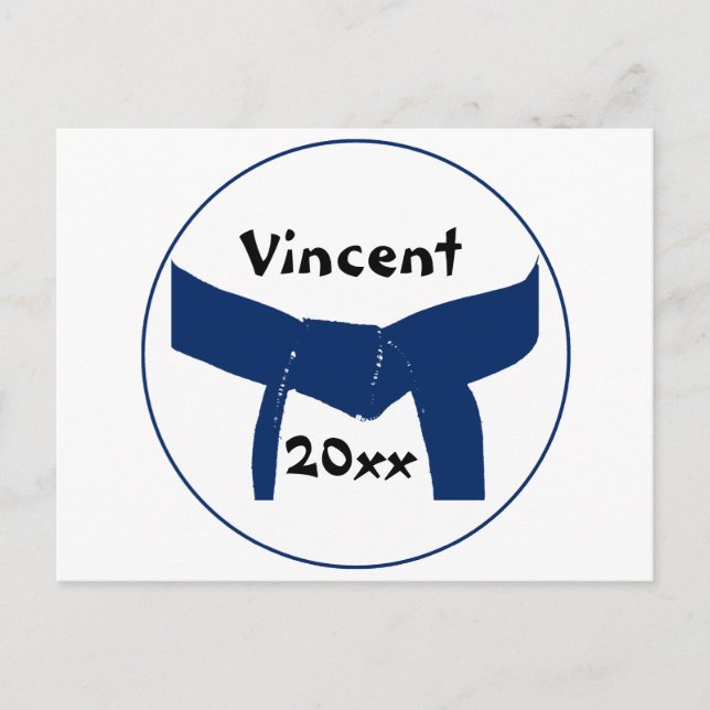 Martial Arts Dark Blue Belt Postcard (Front)