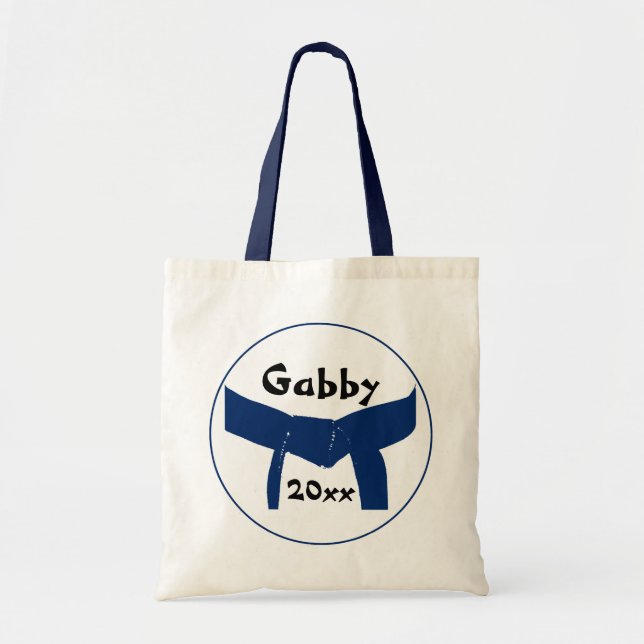 Martial Arts Dark Blue Belt Tote Bag (Front)