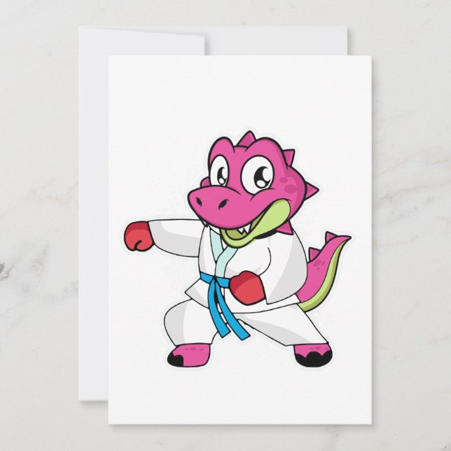 Martial Arts Dinosaur Girl Invitation (Front)