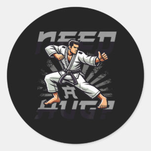 Martial Arts Fighter Judo Karate Brazilian Classic Round Sticker