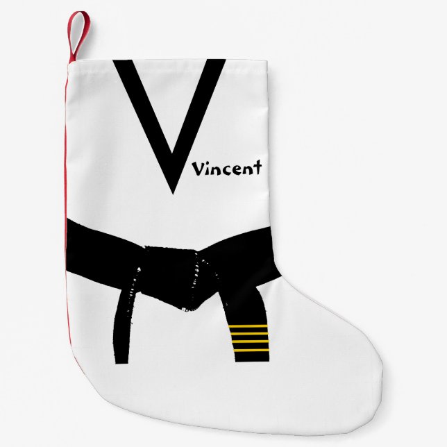 Martial Arts Fourth Degree Black Belt Small Christmas Stocking (Front)