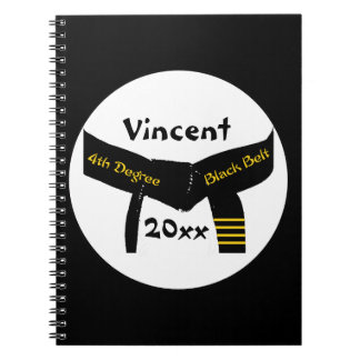 Martial Arts Fourth Degree Black Belt Spiral Notebook