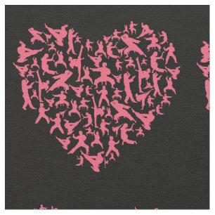 Martial Arts Girls Karate Heart Fabric