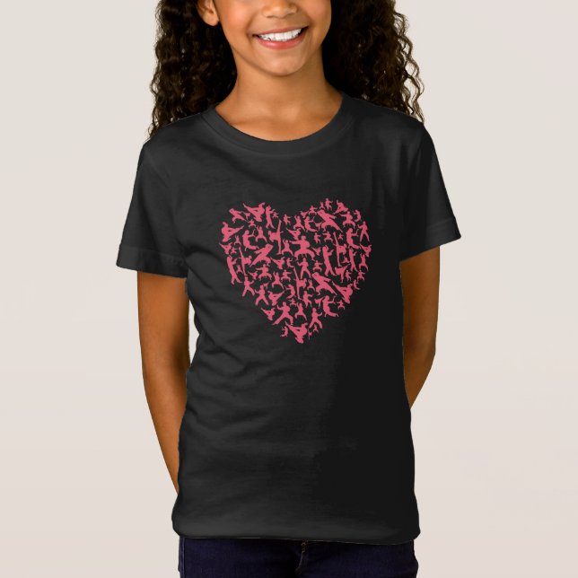 Martial Arts Girls Karate Heart T-Shirt (Front)