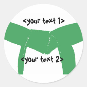 Martial Arts Green Belt Classic Round Sticker