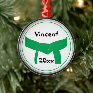 Martial Arts Green Belt Metal Tree Decoration