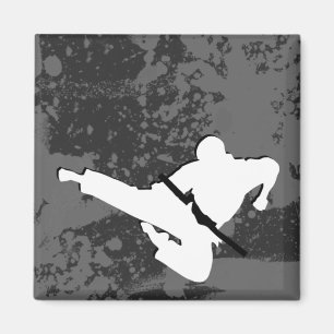 martial arts : grunge silhouettes : magnet