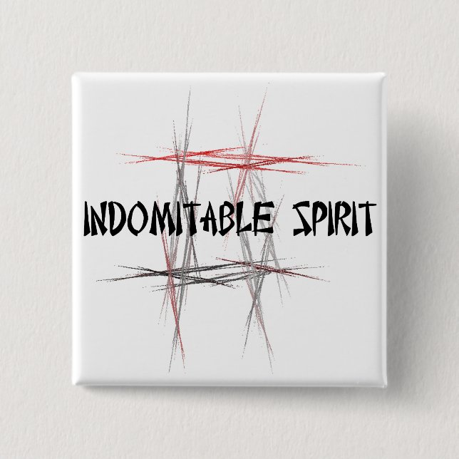 Martial Arts Indomitable Spirit 15 Cm Square Badge (Front)