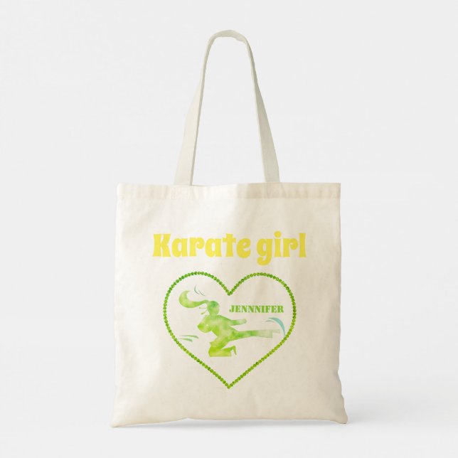 Martial Arts Japan Karate Girl Modern Girly Cute Tote Bag (Back)