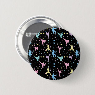 Martial Arts Karate Abstract Stars Sparkles 6 Cm Round Badge