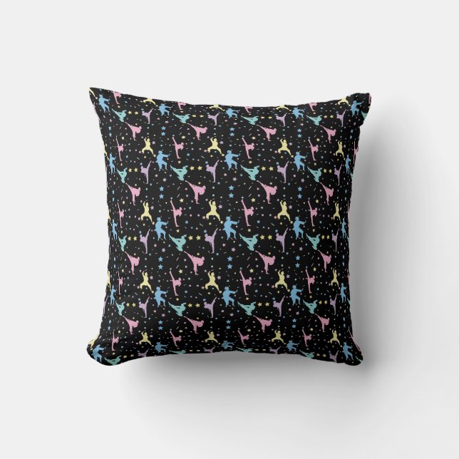 Martial Arts Karate Abstract Stars Sparkles Cushion (Front)