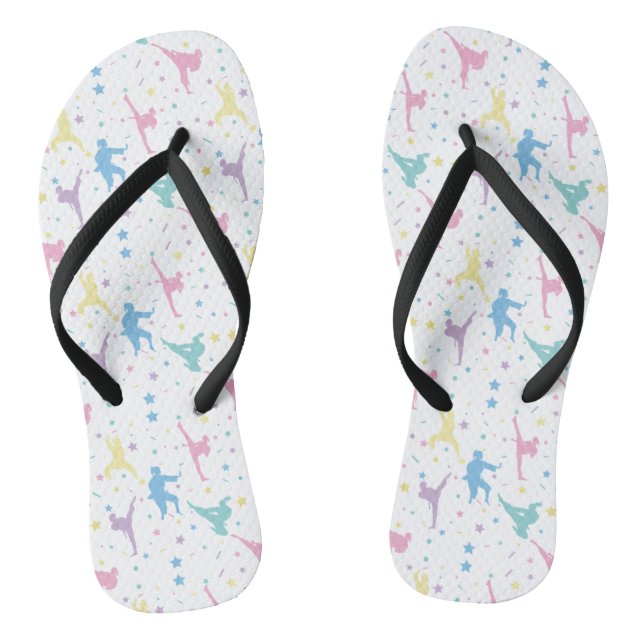 Martial Arts Karate Abstract Stars Sparkles Jandals (Footbed)
