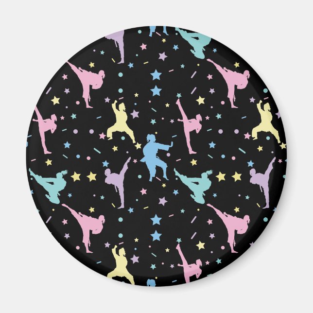 Martial Arts Karate Abstract Stars Sparkles Magnet (Front)