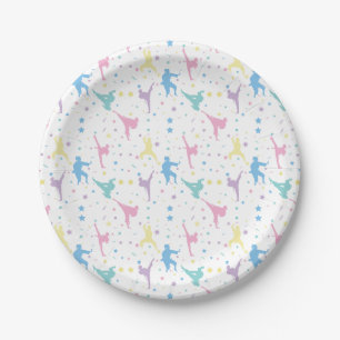 Martial Arts Karate Abstract Stars Sparkles Paper Plate
