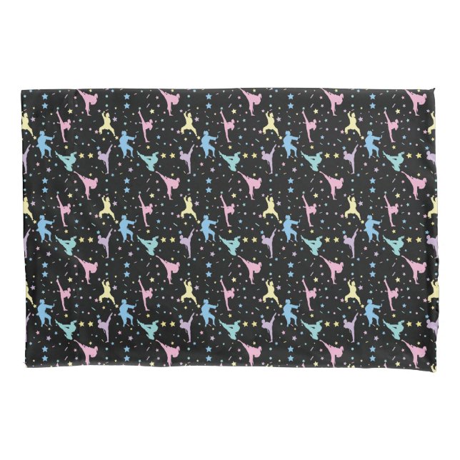 Martial Arts Karate Abstract Stars Sparkles Pillowcase (Front)