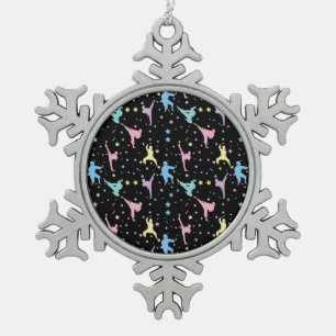 Martial Arts Karate Abstract Stars Sparkles Snowflake Pewter Christmas Ornament