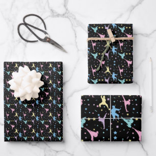 Martial Arts Karate Abstract Stars Sparkles Wrapping Paper Sheet