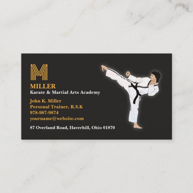 Martial Arts Karate Business Card (Front)